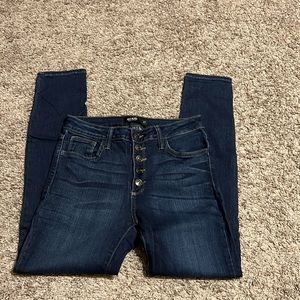 Just Black Dark Wash Skinny Jeans.